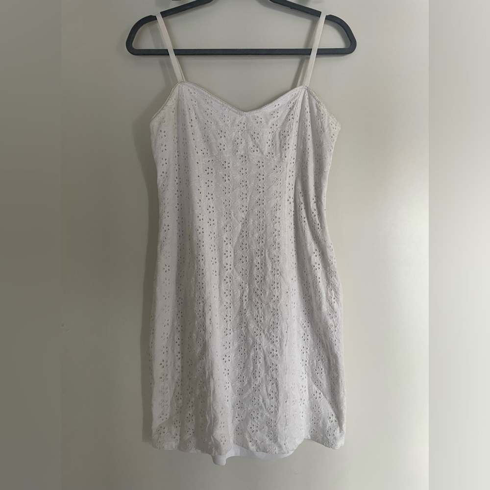 Express White Eyelet Mini Dress